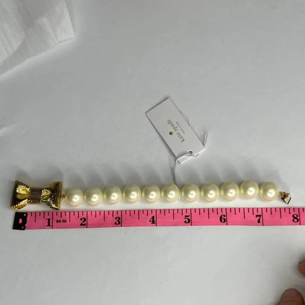 Kate Spade All Wrapped Up In pearls Bracelet Cream / Gold - Picture 7 of 7